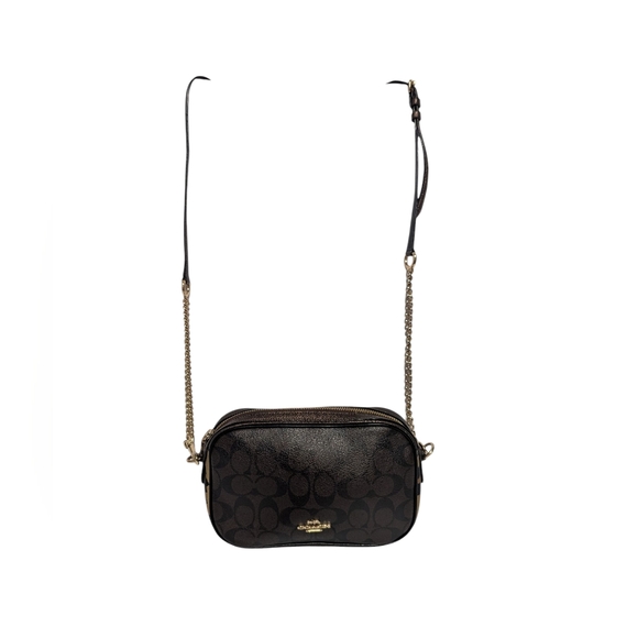 Coach Isla Chain Crossbody in Signature Canvas with Leopard Print - Picture 1 of 9